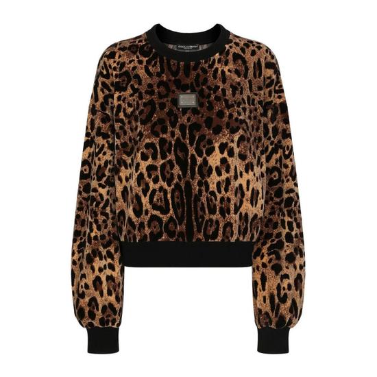 돌체앤가바나 레오파드 자카드 셔닐 스웨터 F9R28TFJ7D5_이미지