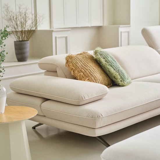 에싸 토스카 헤드기능 리브 패브릭 소파 4인용 (스툴포함)_이미지