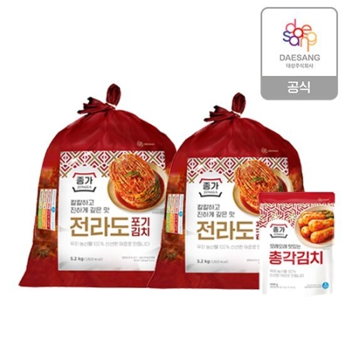 대상 종가 전라도식 포기김치 10.4kg + 총각김치 400g [1개]