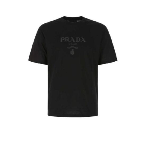 프라다 프론트 로고 코튼 티셔츠 620757