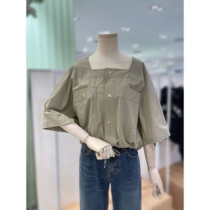  시에로 스퀘어넥 크랍 루즈핏 셔츠 SK2SHF24M