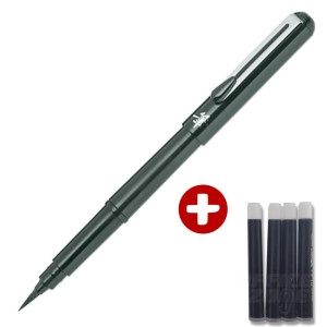 오피스존 펜텔 포켓 브러쉬펜 GFKP3-A 본품+리필4개 수성펜 휴대용 붓펜