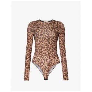 발렌티노 레오파드 프린트 긴팔 보디슈트 535285