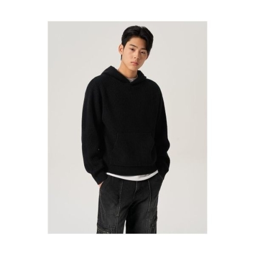  에잇세컨즈 니트 후드 앞포켓 블랙 264251DY25 PXX066 LJQ955 M 검정색