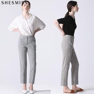 쉬즈미스 품격있는 슬림핏 린넨 체크 슬림 팬츠16272268588586