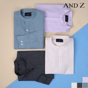  ANDZ 하이브리드 린넨 밴드카라 셔츠_BZB2WC1102_A