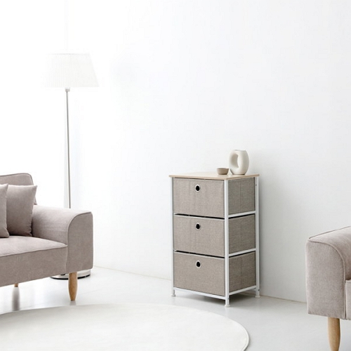 마켓비 NOVEN 3단 패브릭 서랍장 450_이미지