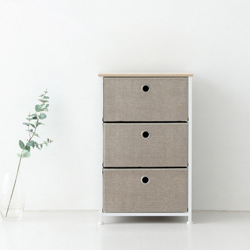 마켓비  NOVEN 3단 패브릭 서랍장 450