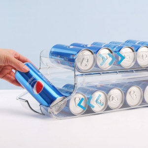 커빙 2단 캔디스펜서 대 냉장고 정리트레이 주방 선입선출 캔음료 캔맥주 뚱캔 굴링렉 소스정리