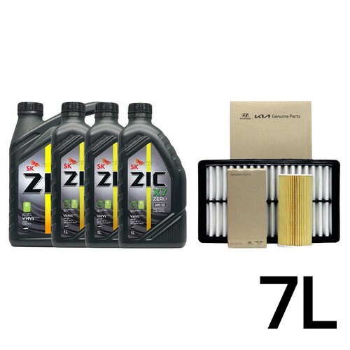 SK엔무브 지크 제로 X7 0W30 7L + 순정필터 현대 팰리세이드 가솔린