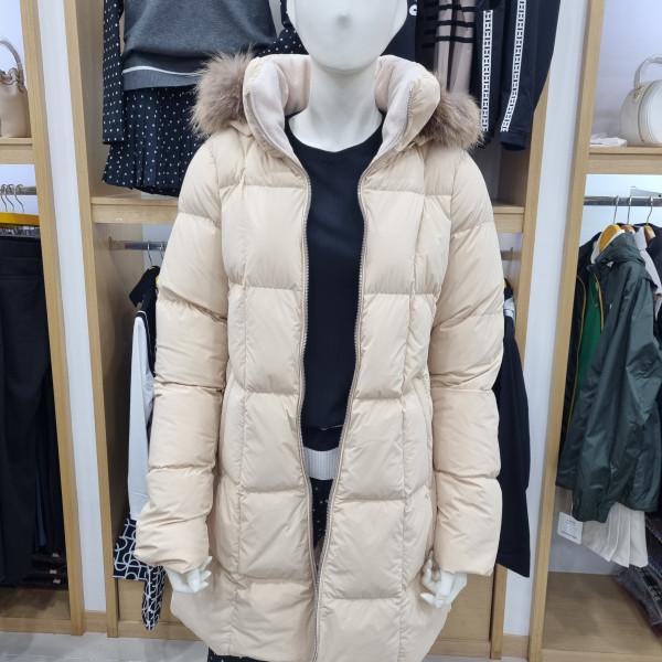 구스다운 라쿤트리밍 롱후드점퍼 3LRJP121M