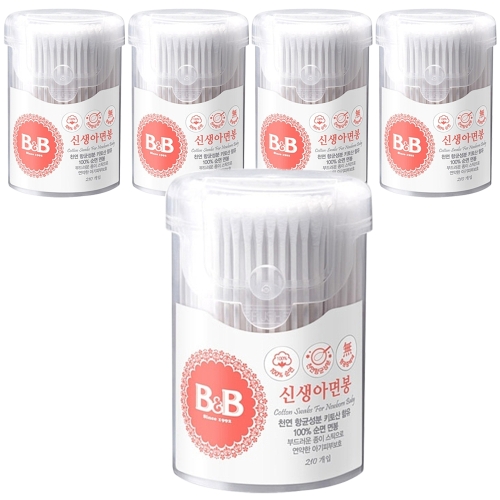 B&B 신생아 면봉 210개입 5개