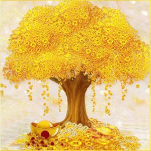 [불명] 보석십자수 황금나무 금전수