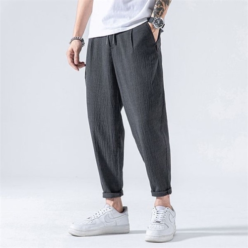 라일리 Rly 린넨 9부 남성 허리밴딩 데일리 일자팬츠 9657027