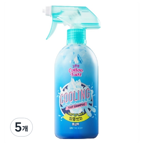 온더바디 코튼풋 발을씻자 풋샴푸 쿨링 알래스카 빙하수 510ml (5개)_이미지