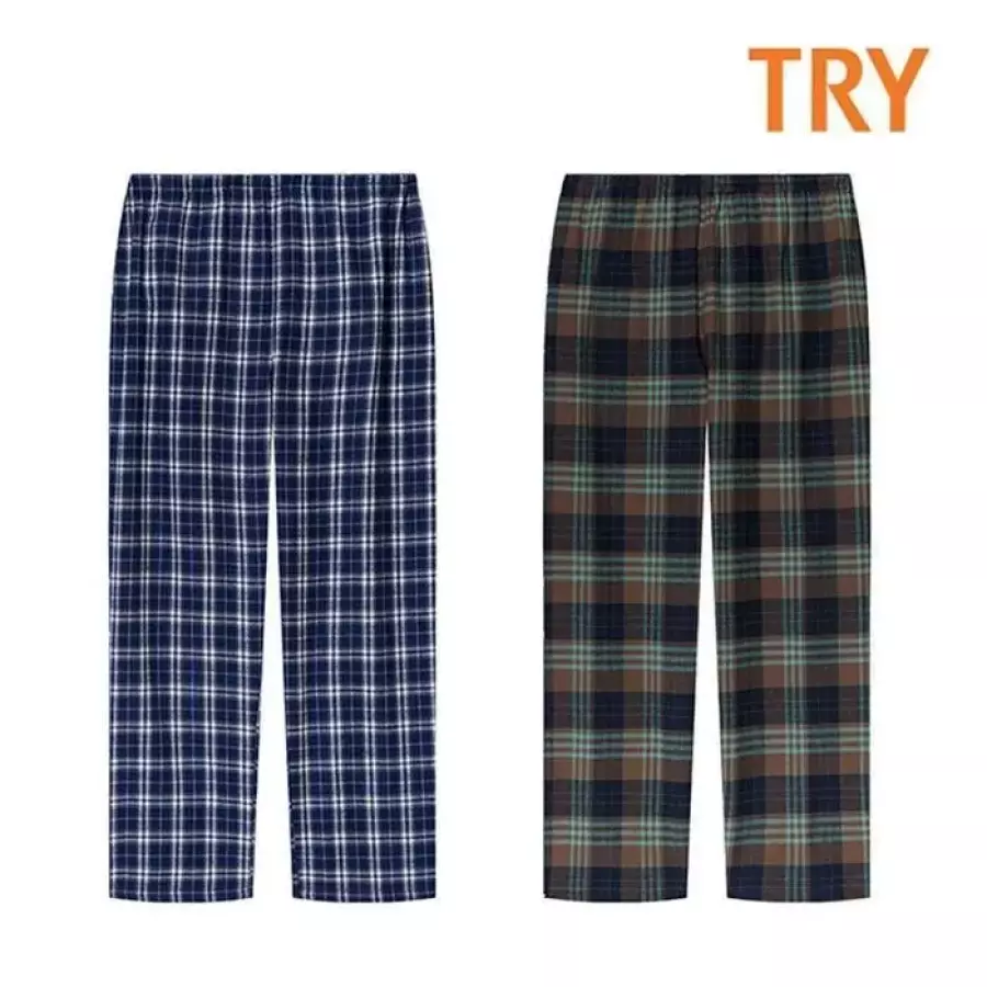 TRY 남성 선염 기모나염 빅사이즈 9부파자마 홈웨어 16269981A_이미지