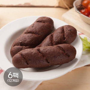 천연발효종 통밀카카오빵 130g 2개입 6팩/ 아르토스 통밀빵 주문후제빵