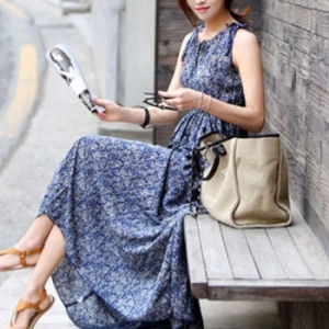 ONM 여름 휴가 룩 해외 여행 쉬폰 나시 맥시 롱 원피스 17775747