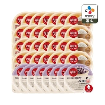 CJ제일제당 <b>햇반</b> 윤기가득 쌀밥 <b>210</b>g 28개 + 흑미밥 <b>210</b>g 8개