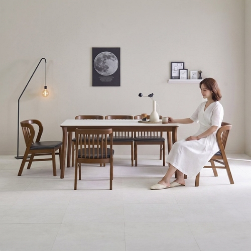 라로퍼니처 데이브 포세린 통세라믹 식탁 1650 (의자6개)_이미지