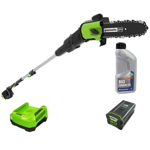 그린웍스 PRO 80V 고지톱 + 체인오일 (5.0Ah, 배터리 1개)