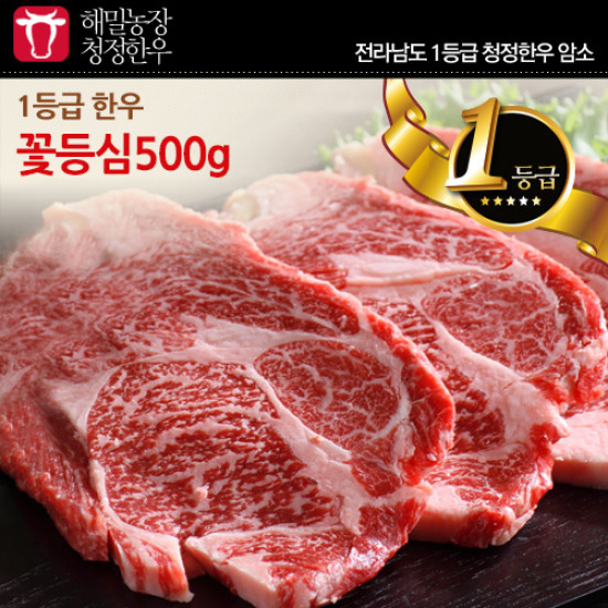 동명축산 해밀농장 전라도 청정한우 1등급 꽃등심 500g (1개)_이미지