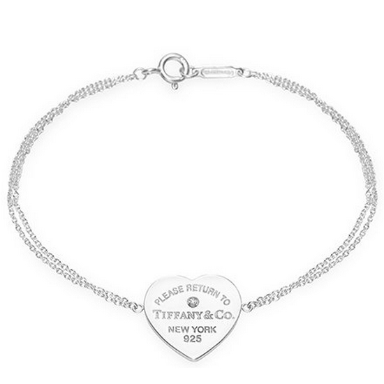 퍼스트어패럴 티파니 70299526 리턴투티파니 하트 체인 다이아 실버 팔찌 M