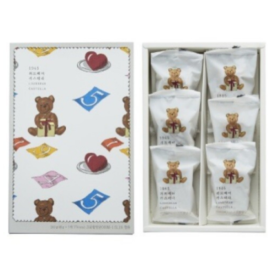 이성당과자점 1945 러브베어 카스테라 6개입 240g (2개)
