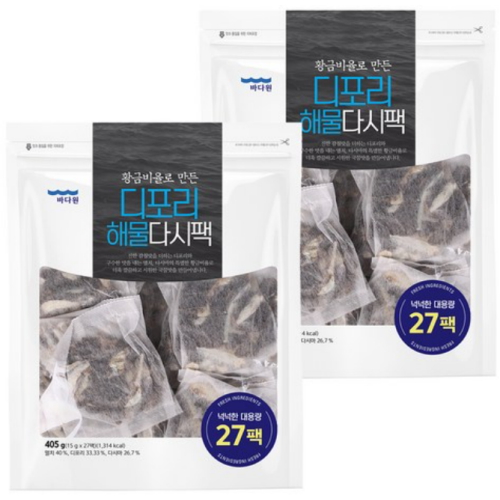 바다원 디포리 해물다시팩 405g (15g x 27팩) (2개)_이미지