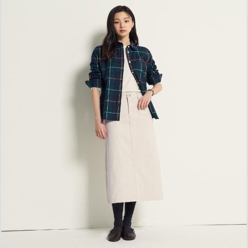 삼성물산 빈폴 데님 롱 스커트 아이보리 BF6227C710