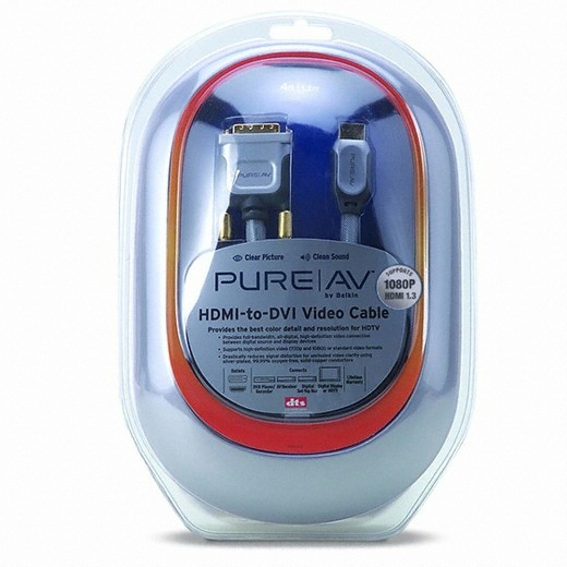 PureAV HDMI to DVI 실버 케이블
