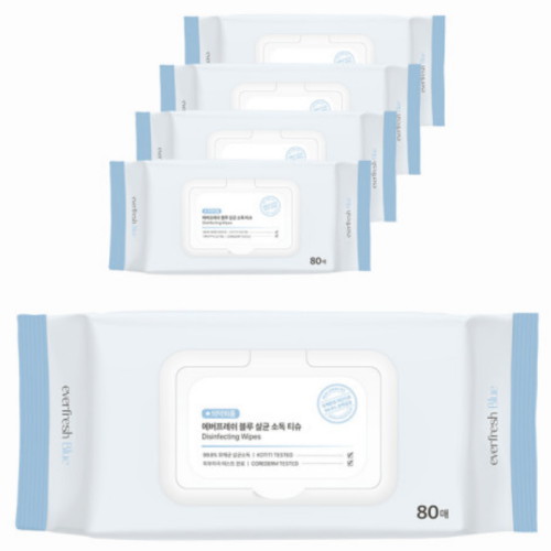 메디와이퍼 에버프레쉬 블루 살균소독티슈 캡형 80매 (20팩)_이미지