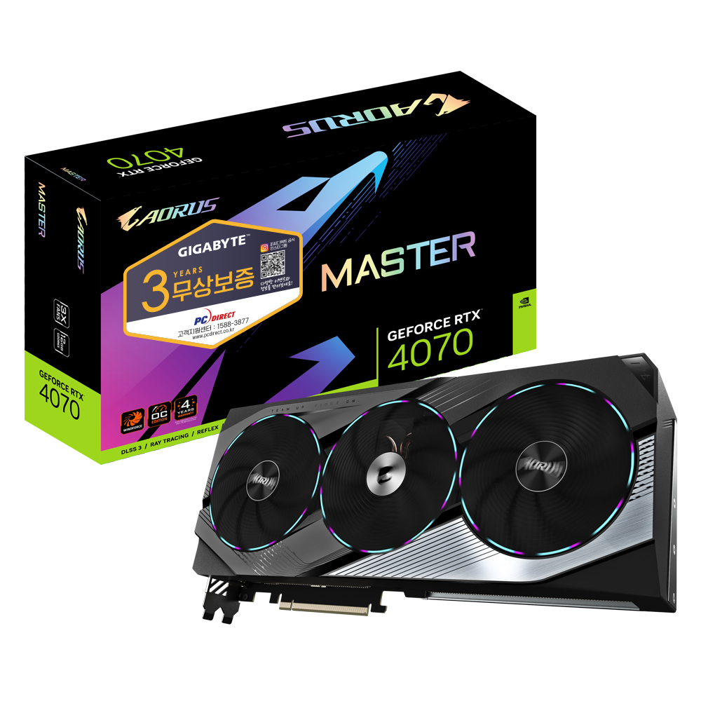 GIGABYTE AORUS 지포스 RTX 4070 MASTER D6X 12GB 피씨디렉트_이미지