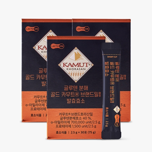 서울약사신협 락토온 글루텐 분해 골드 카무트 브랜드밀 발효효소 2.5g 30포 (3개)_이미지