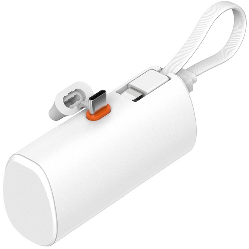 디엠케이코리아 밸류엠 PD 20W 케이블 일체형 도킹 보조배터리 D2 5000mAh (C타입+8핀 케이블, 1개)_이미지