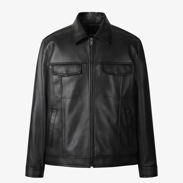 DKNY 남성 나파 레더 점퍼 블랙 DM2G1LJM001M BK_이미지