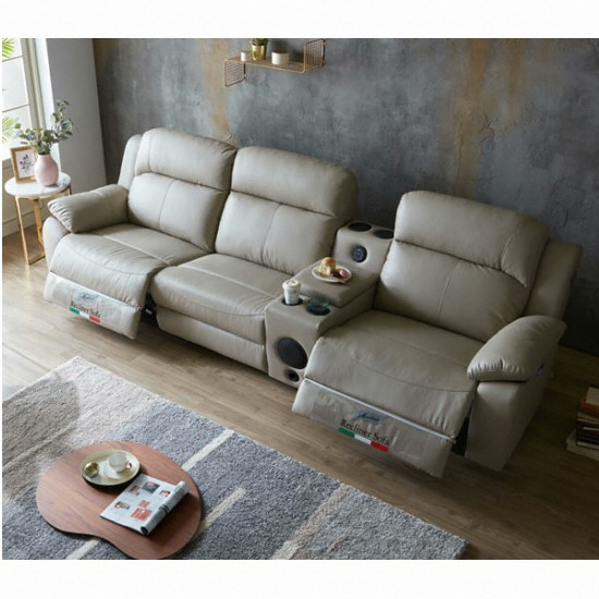 파로마 린플 천연가죽 리클라이너 4인용 (홈바형)_이미지