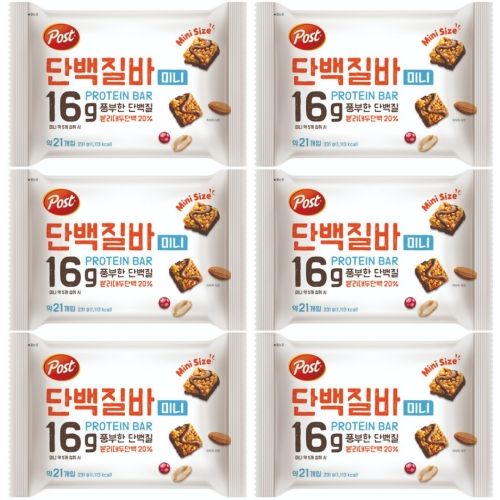 동서식품 포스트 단백질바 미니 231g (6개)