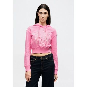 베르사체 진스 쿠튀르 크롭 엠블럼 웨이브 후드티 분홍색 7666946