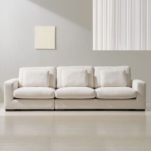 라자가구 비바 리코 아쿠아텍스 패브릭 소파 4인용 (스툴별도)_이미지