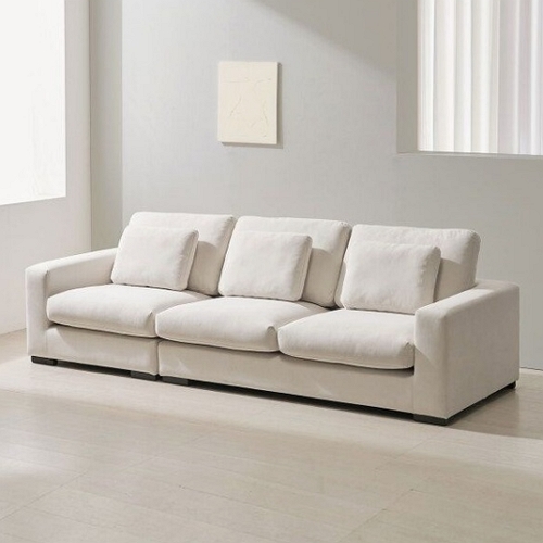 라자가구 비바 리코 아쿠아텍스 패브릭 소파 4인용 (스툴별도)