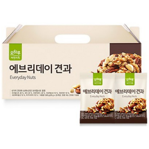 CJ ENM 오하루 자연가득 에브리데이 견과 20g 25개입 (4개)