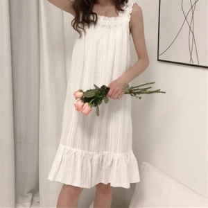 순면 나시 프릴 원피스 잠옷 홈웨어 7387844