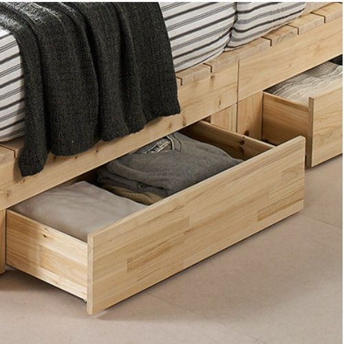 동서가구 힐링 히노끼 편백나무 수납헤드 평상형 서랍 침대 SS (9존독립스프링)_이미지