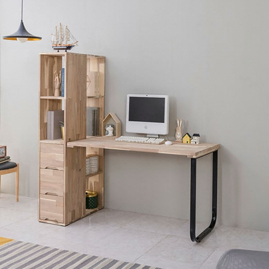 리버퍼니쳐 마쵸 아카시아원목 양방향서랍책장 책상  (1000x600)_이미지