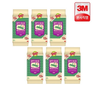 3M 스카치브라이트 재활용 PET 정전기 청소포 표준형 24매 (6개)_이미지
