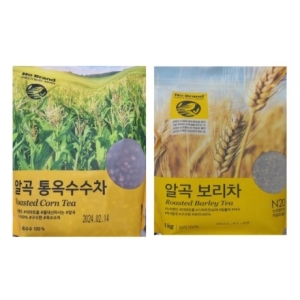 알곡 통옥수수차 1kg + 알곡 보리차 1kg 각 1개씩