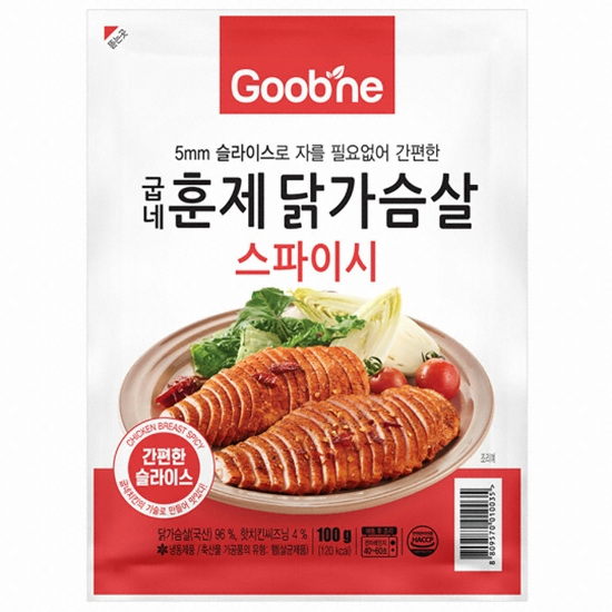플러스원 굽네 스파이시 훈제 닭가슴살 100g (40개)_이미지