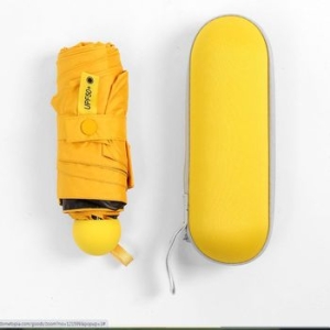 노랑 예쁜 암막코팅 작은 5단 캡슐우산 양산겸 우산_이미지