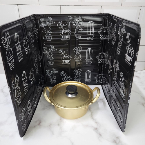 오너클랜 기름튐방지 가스렌지 가드 가림막 블랙_이미지